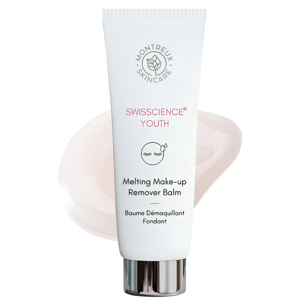 Montreux Skincare Melting Makeup Remover Balm Swisscience Youth anti-aging cleansing balm with Narcissus Flower extract, melts away makeup and impurities