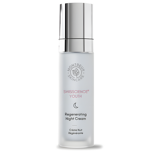 Montreux Skincare Regenerating Night Cream Swisscience Youth anti-aging night moisturizer with Narcissus Flower extract for overnight skin repair and renewal