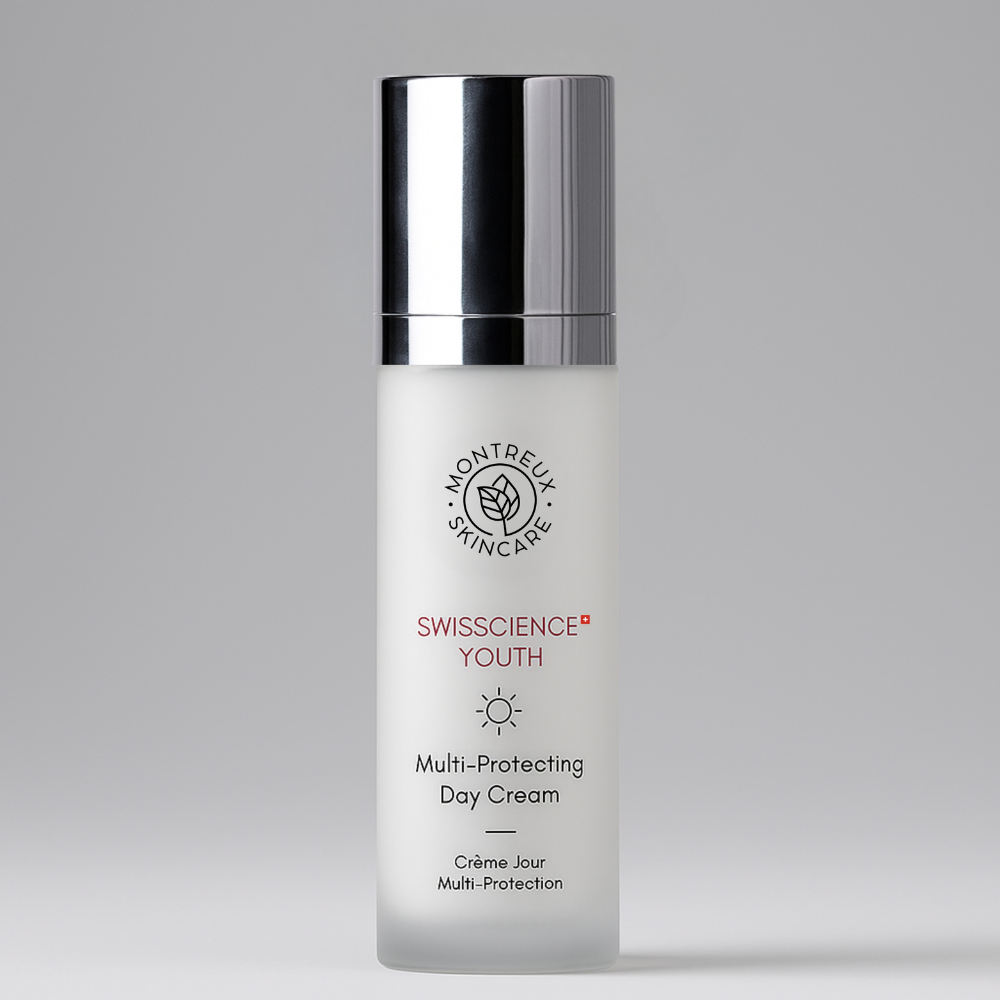 Montreux Skincare Multi-Protecting Day Cream Swisscience Youth anti-aging moisturizer with Narcissus Flower extract, SPF protection and environmental defense