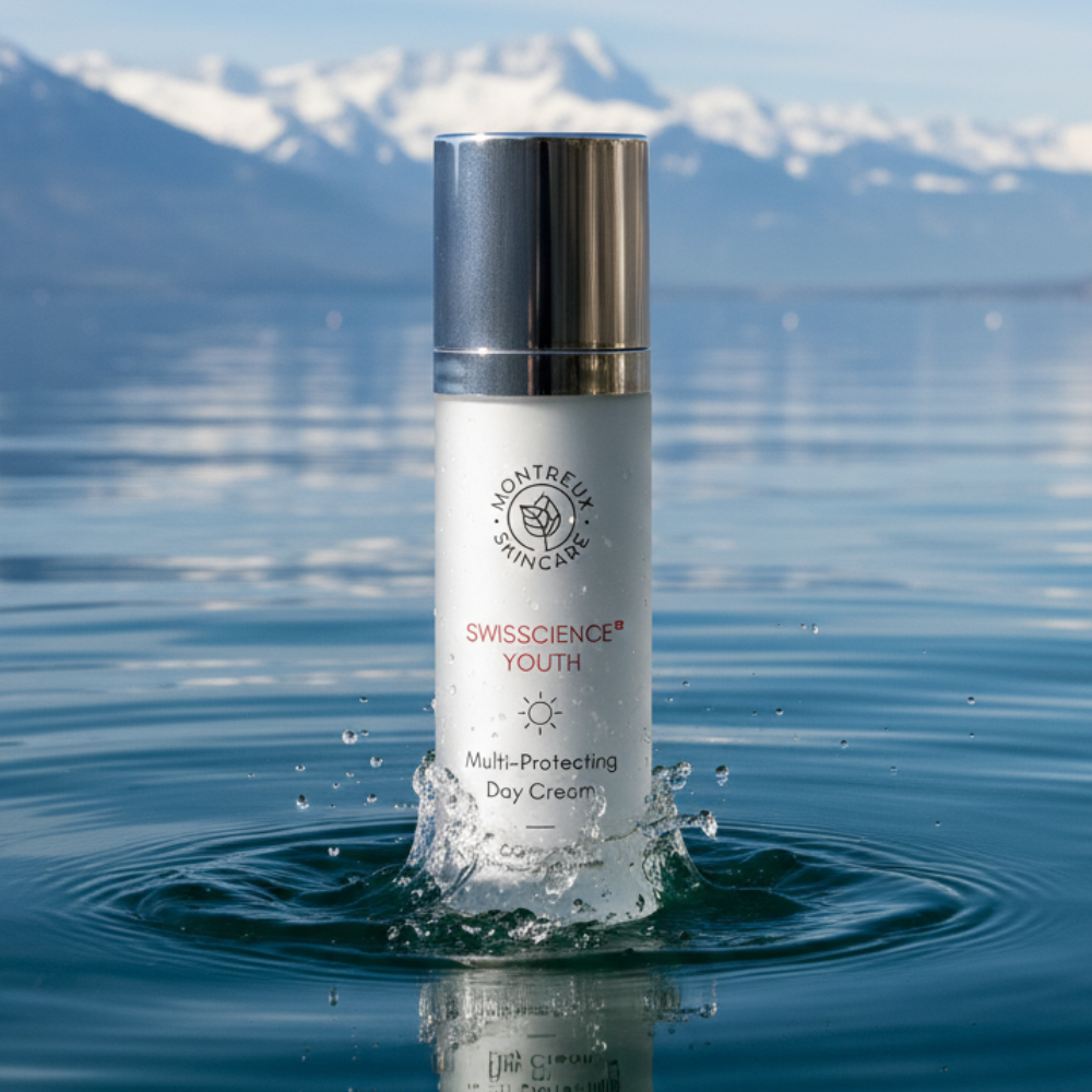 Montreux Skincare Multi-Protecting Day Cream Swisscience Youth anti-aging moisturizer with Narcissus Flower extract, SPF protection and environmental defense