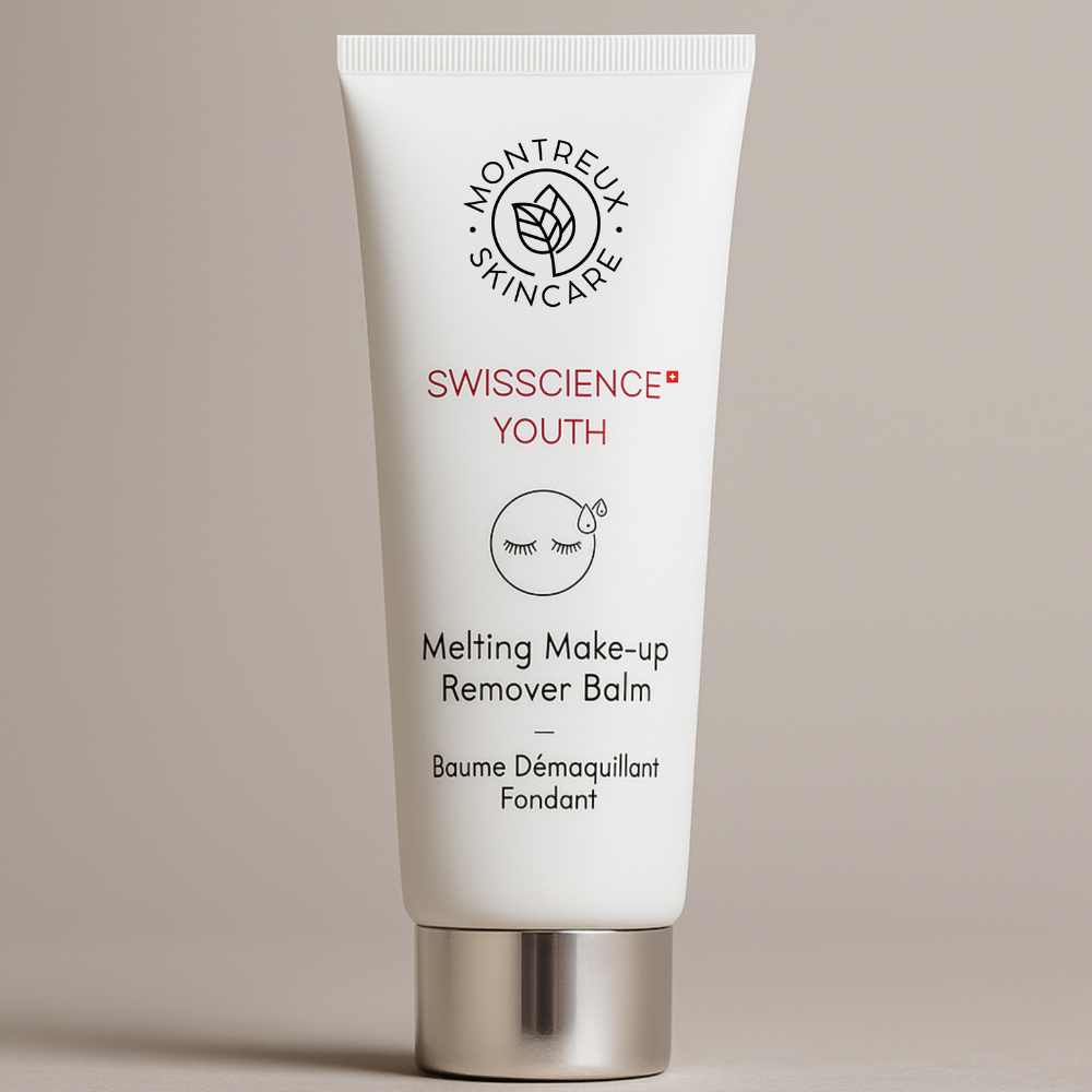 Montreux Skincare Melting Makeup Remover Balm Swisscience Youth anti-aging cleansing balm with Narcissus Flower extract, melts away makeup and impurities