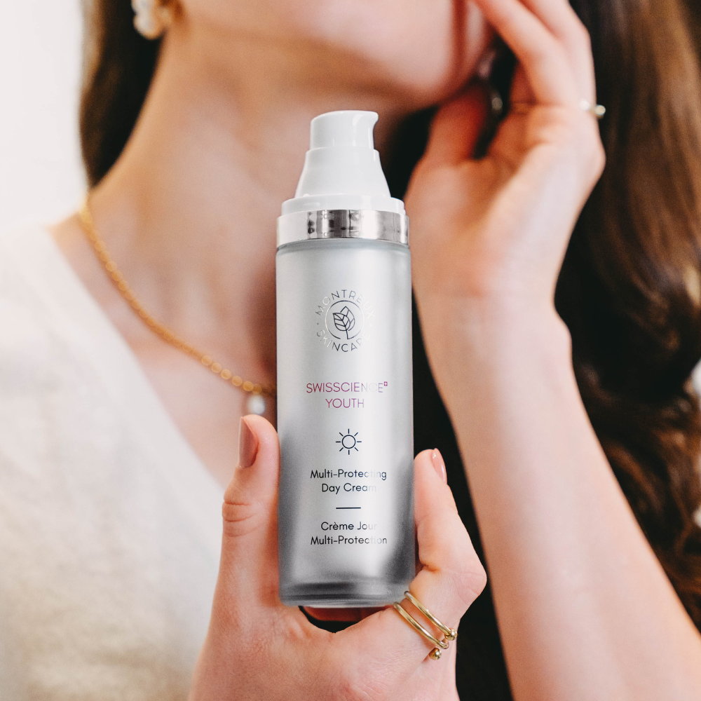 Montreux Skincare Multi-Protecting Day Cream Swisscience Youth anti-aging moisturizer with Narcissus Flower extract, SPF protection and environmental defense